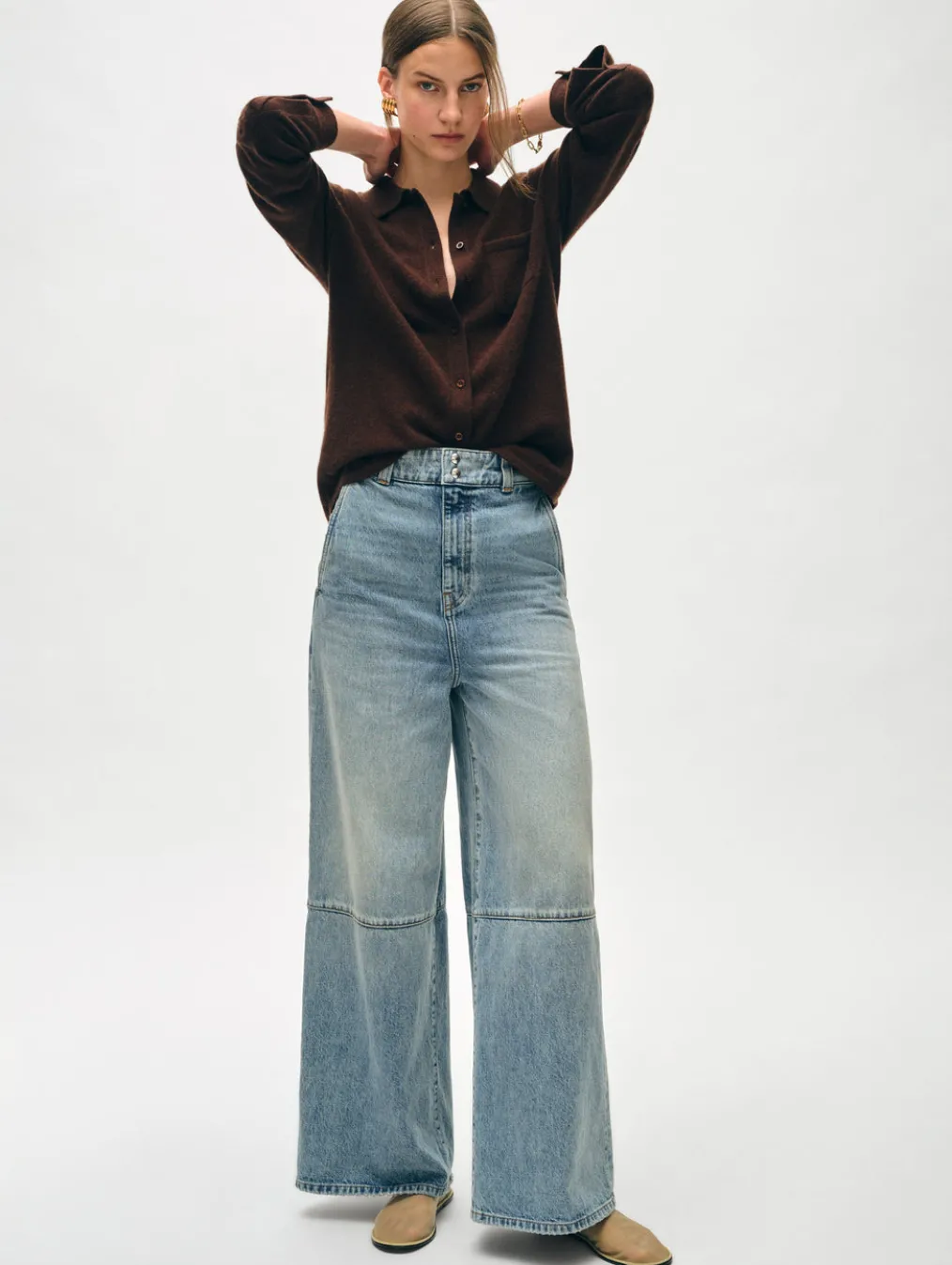 cashmere button down shirt