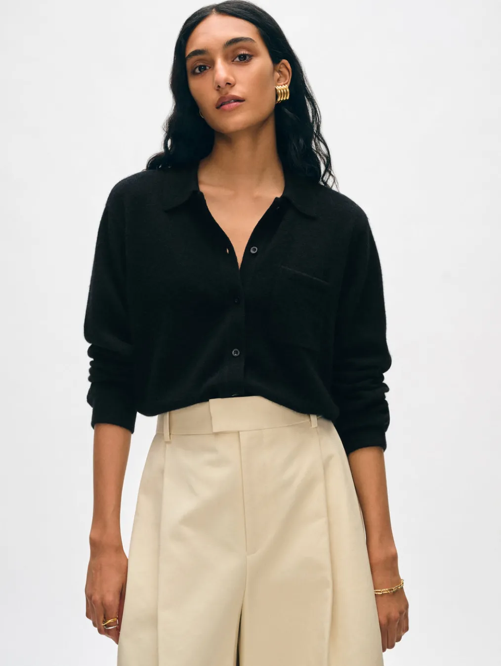 cashmere button down shirt