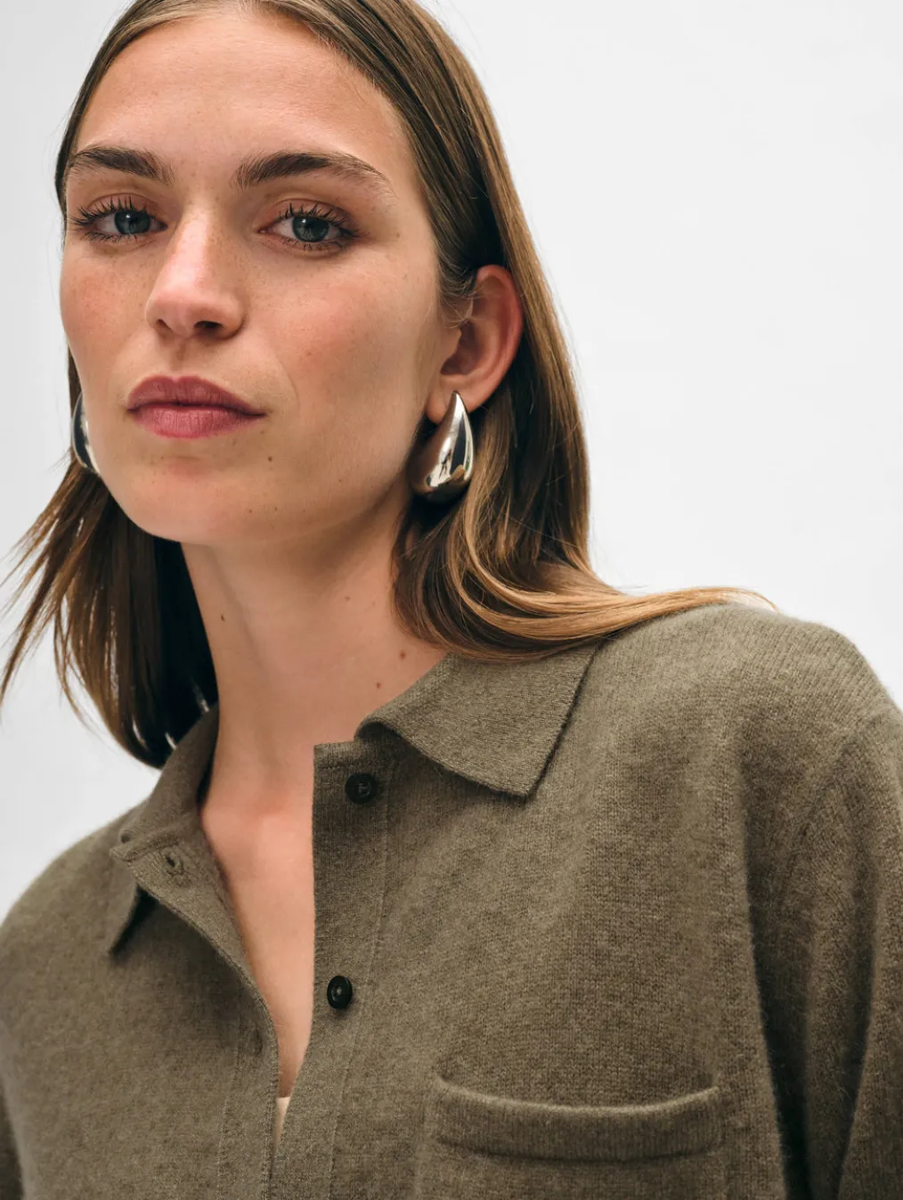 cashmere button down shirt