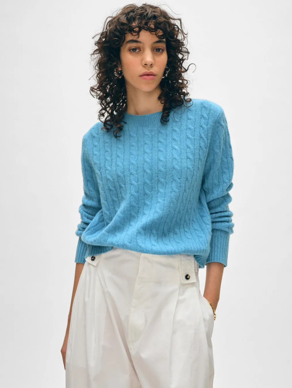 cashmere cable crewneck