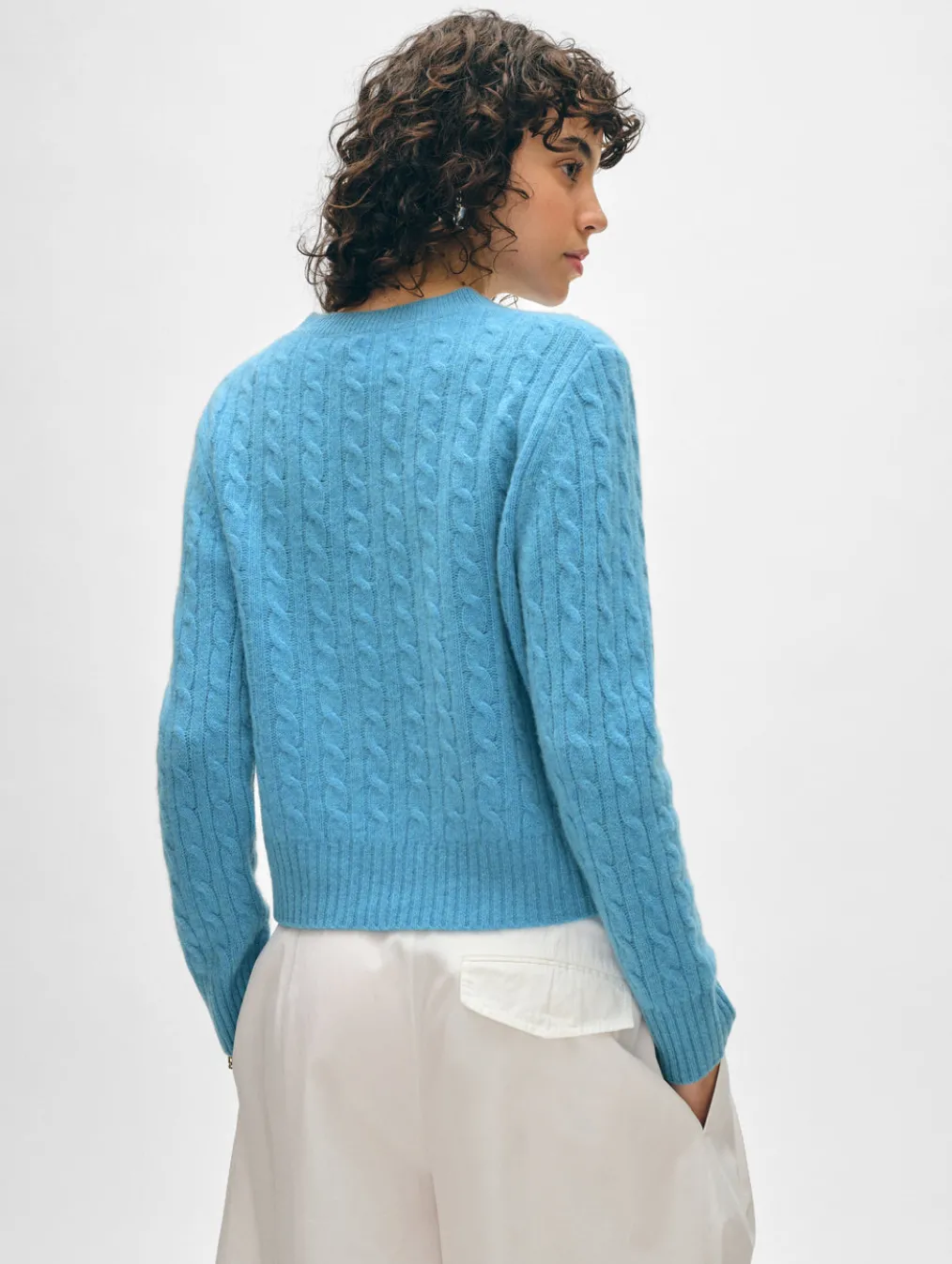 cashmere cable crewneck