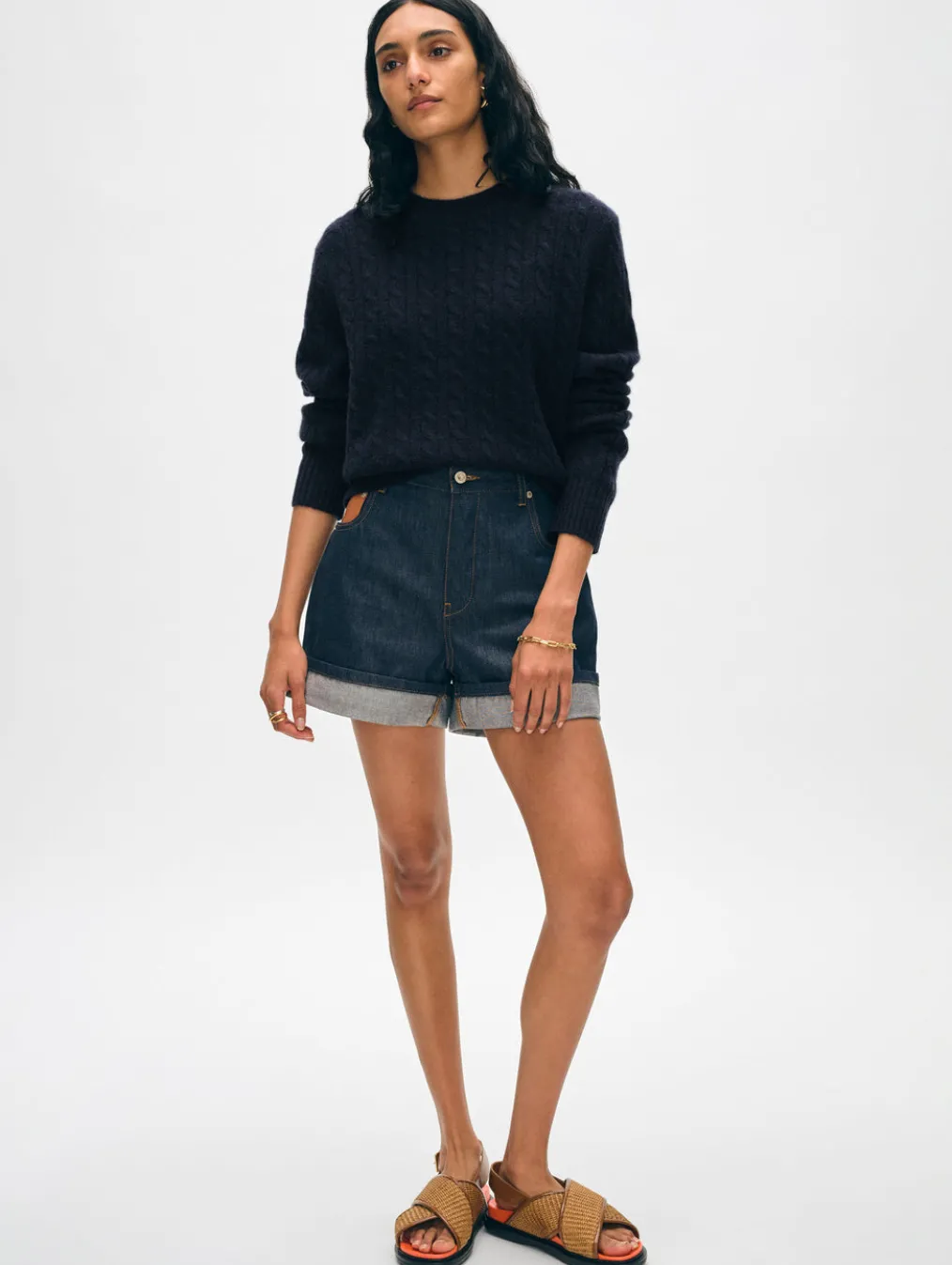 cashmere cable crewneck