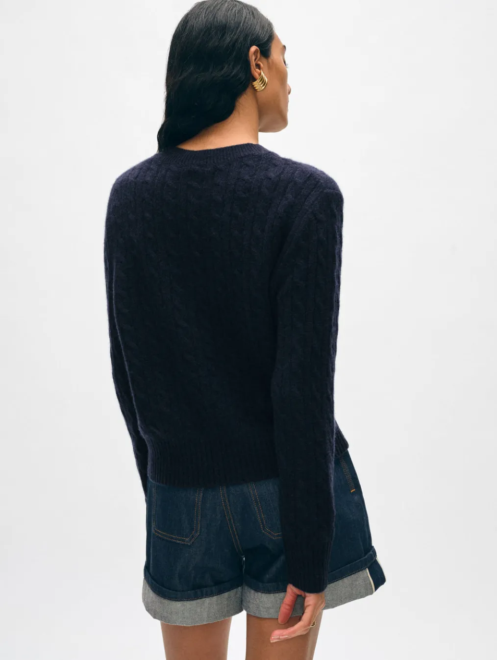 cashmere cable crewneck