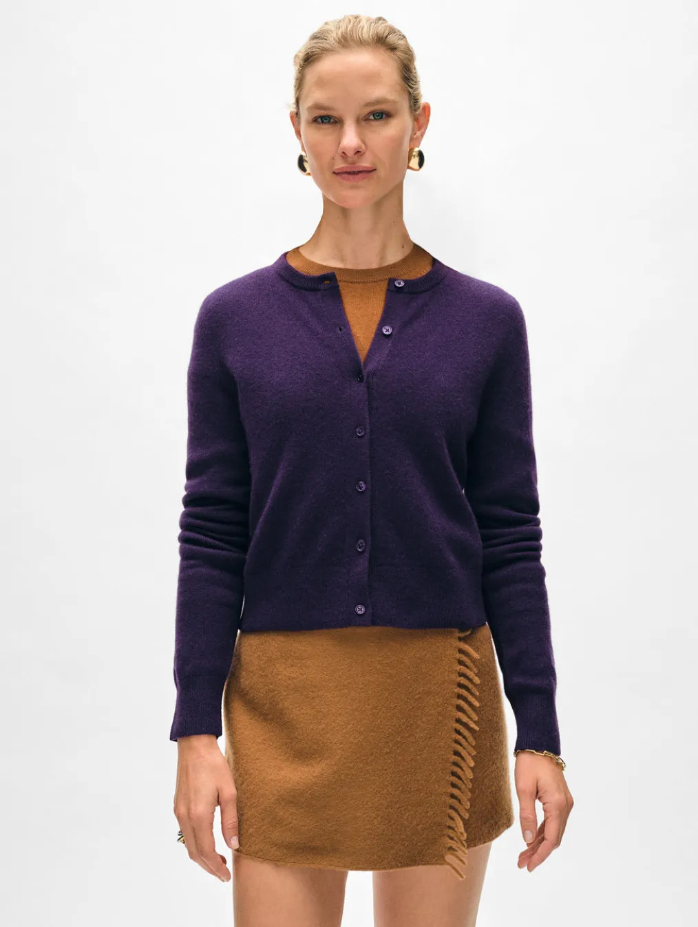 cashmere crewneck cardigan