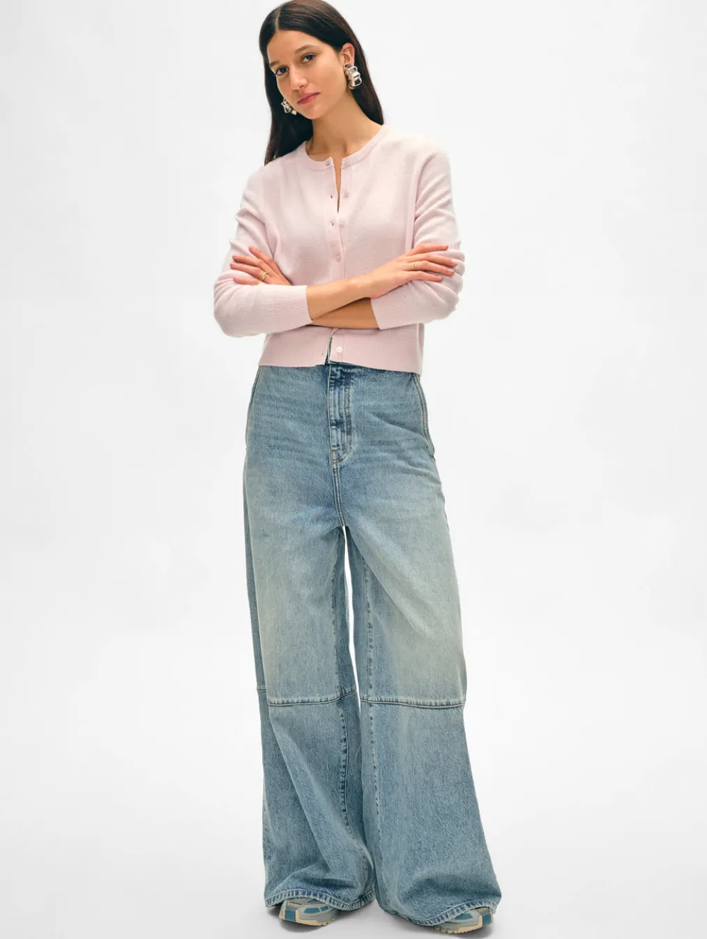 cashmere crewneck cardigan