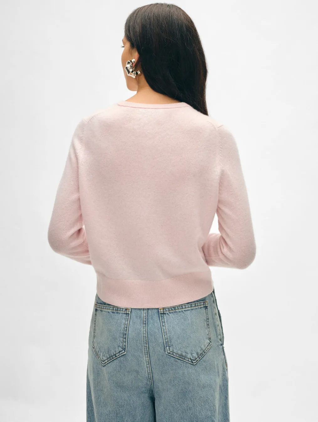 cashmere crewneck cardigan