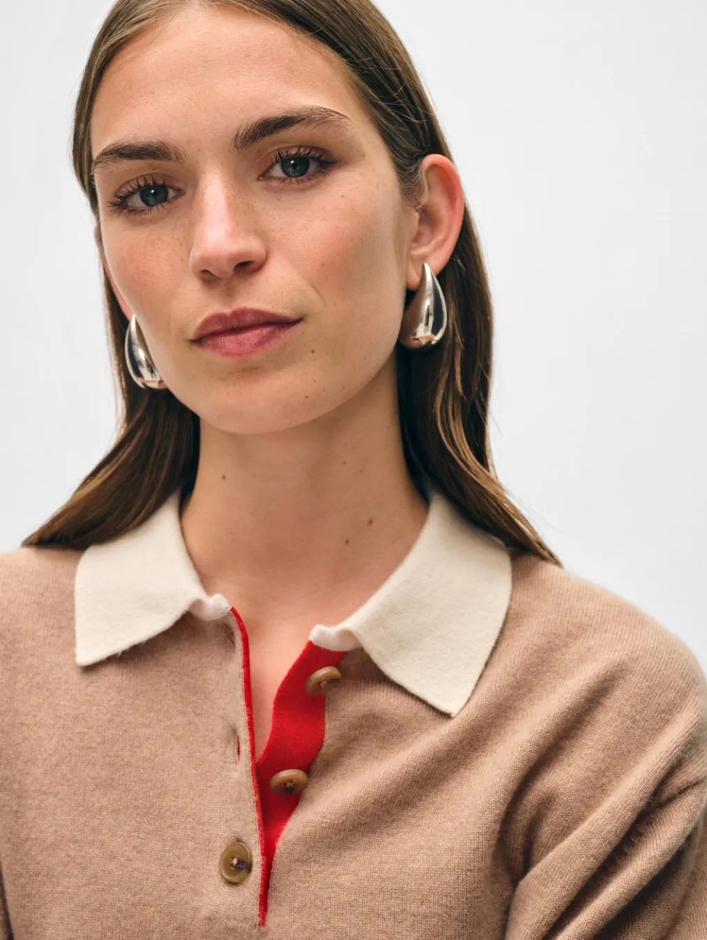 cashmere cropped polo