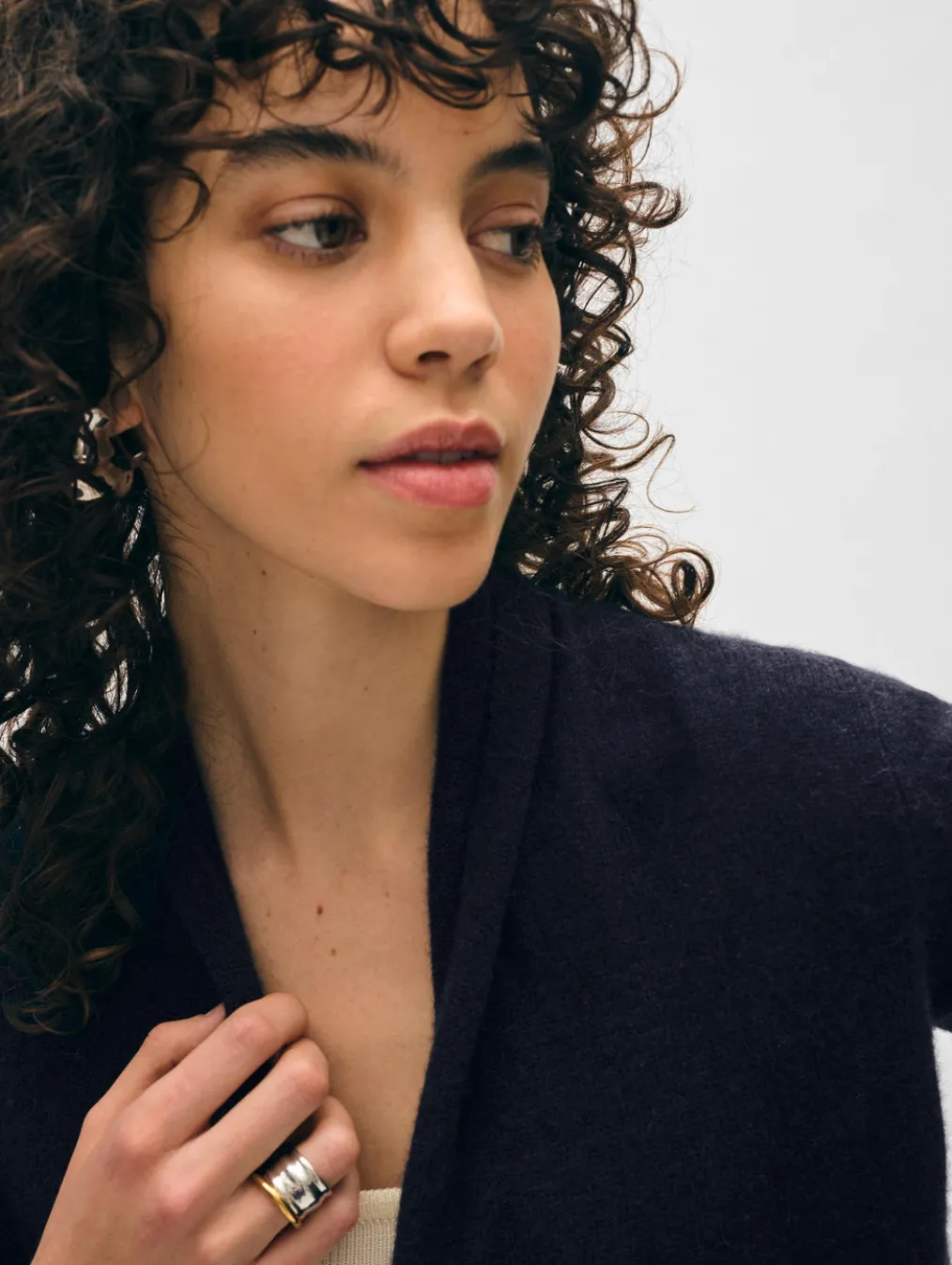 cashmere cropped trapeze cardigan