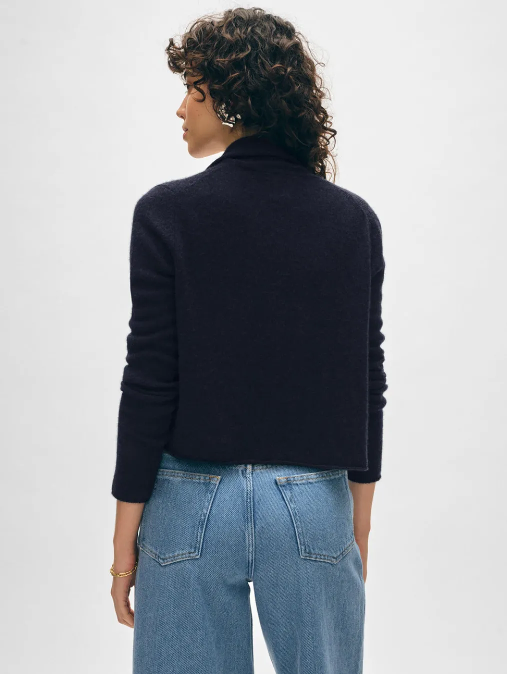 cashmere cropped trapeze cardigan