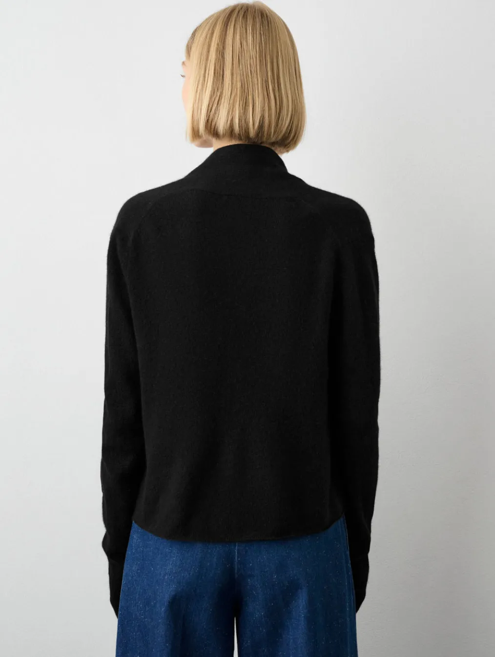 cashmere cropped trapeze cardigan