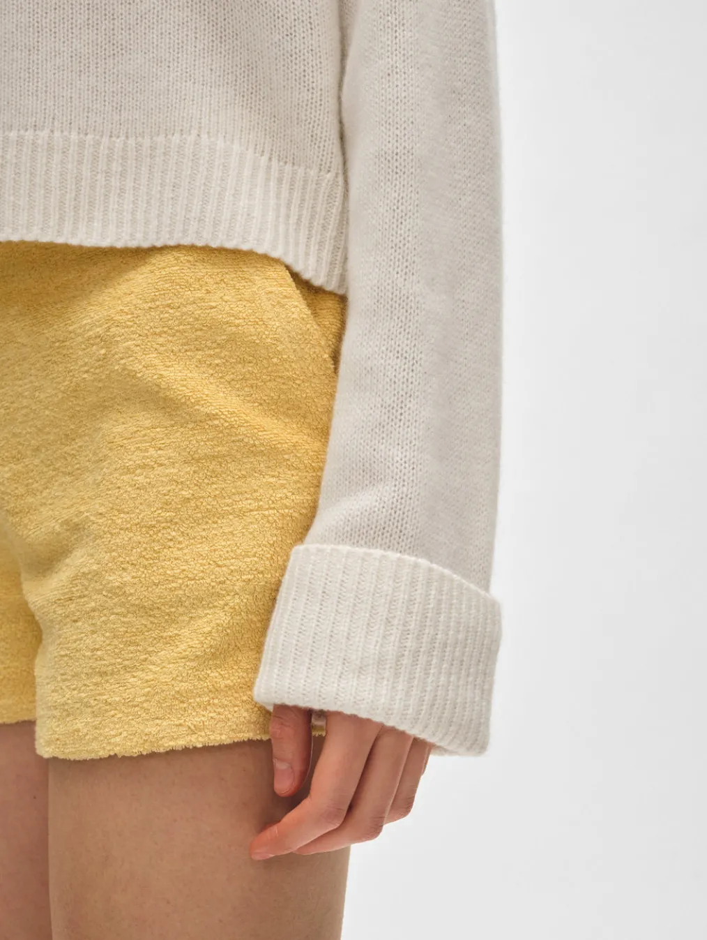 cashmere cuffed v neck