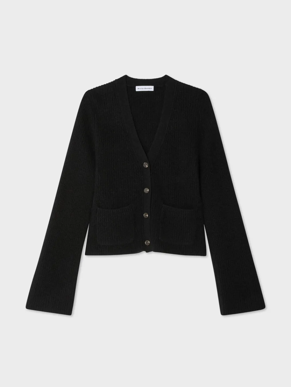 cashmere fluted sleeve cardigan