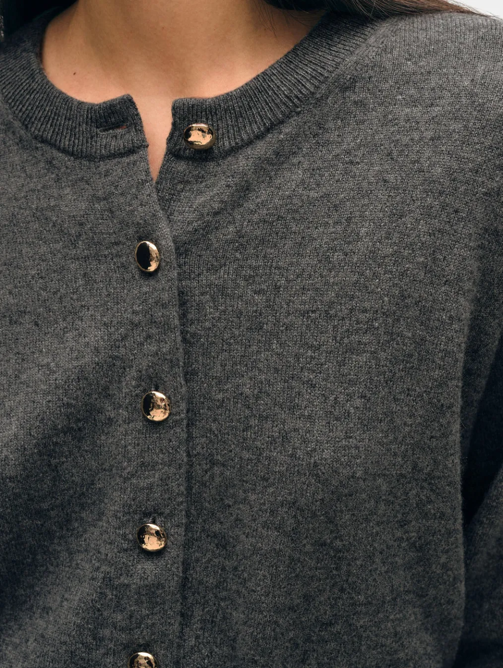 cashmere gold button cardigan
