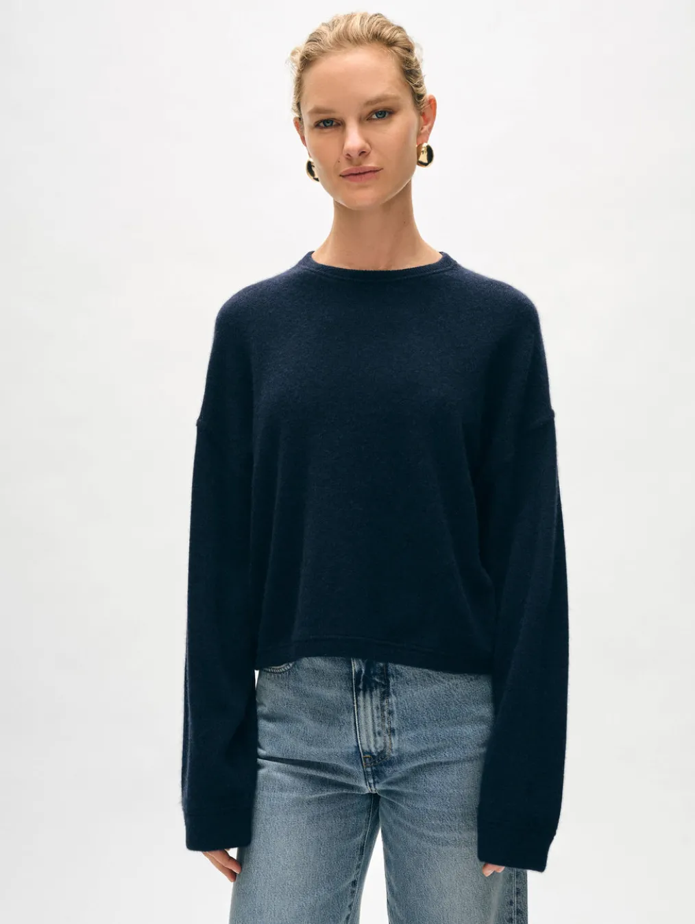 cashmere heart drop shoulder sweater
