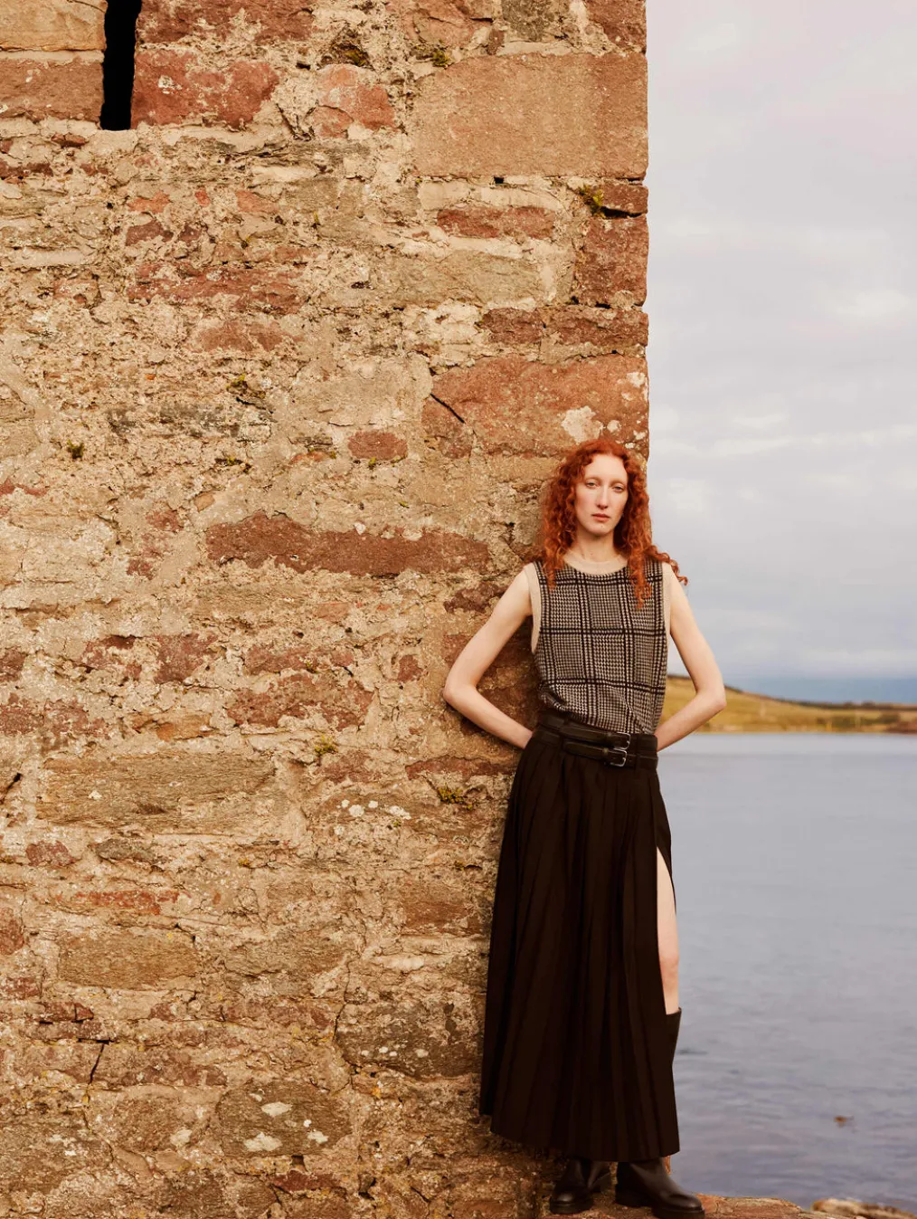 cashmere houndstooth shell