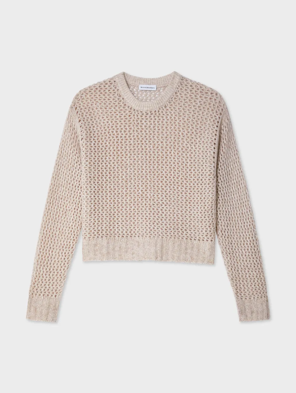 cashmere marled mesh crewneck