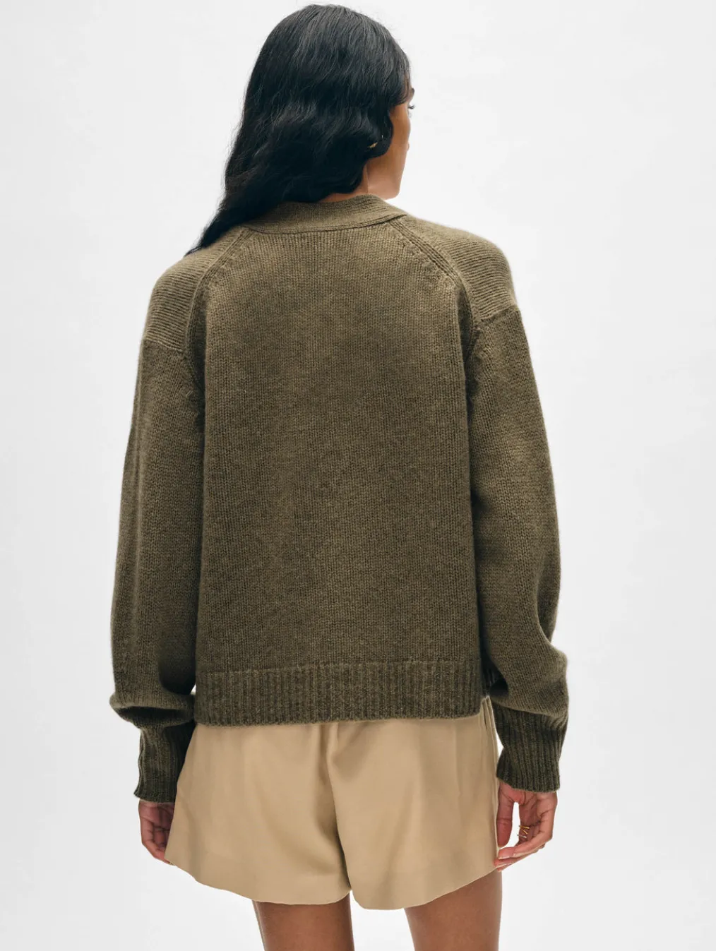 cashmere marled open cardigan