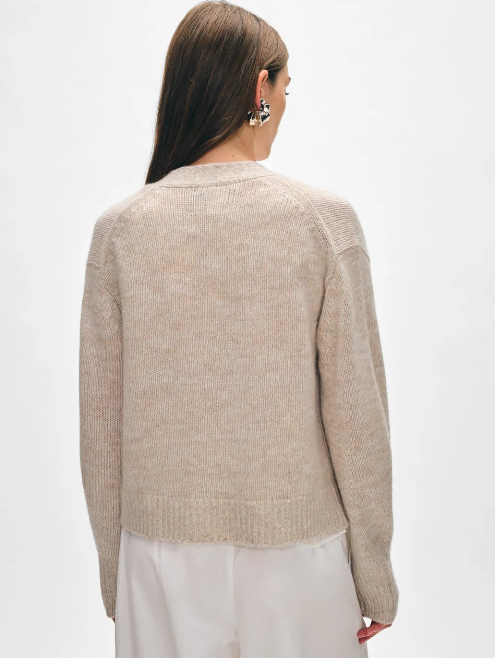 cashmere marled open cardigan
