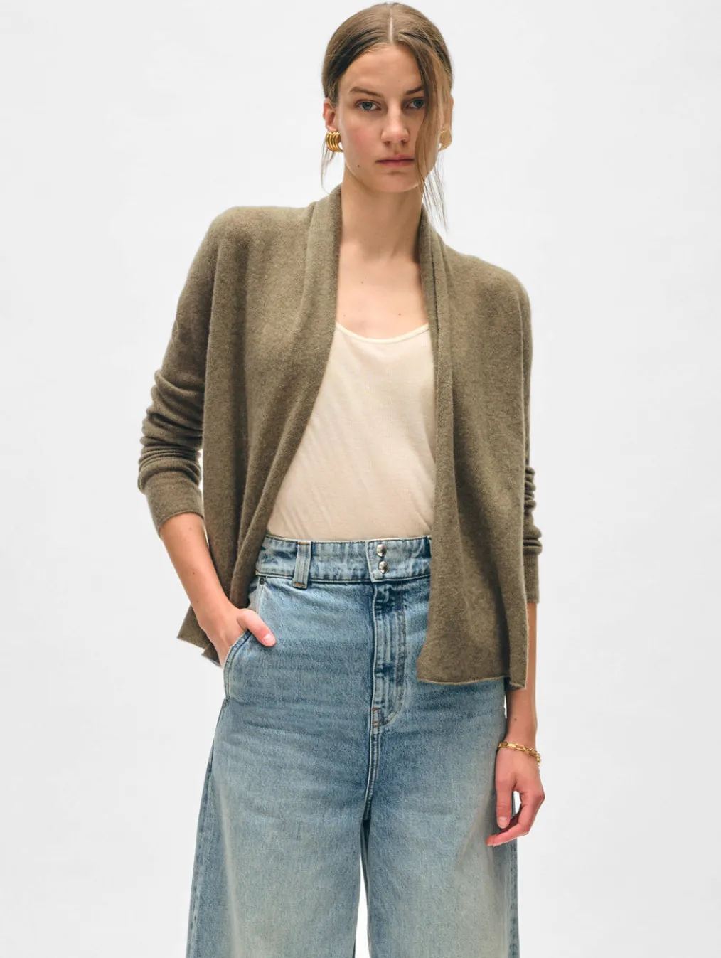 cashmere mini trapeze cardigan