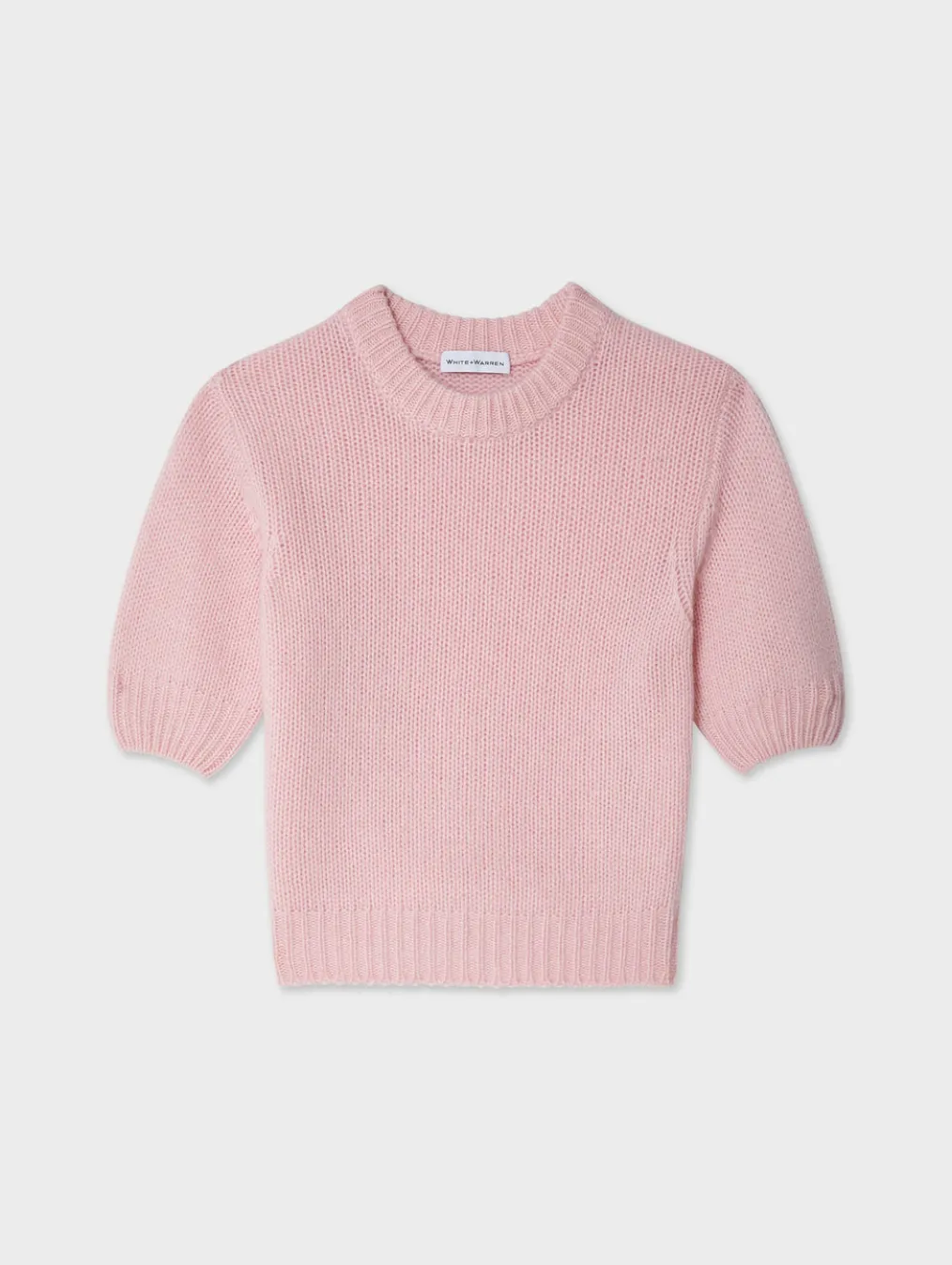 cashmere puff sleeve crewneck