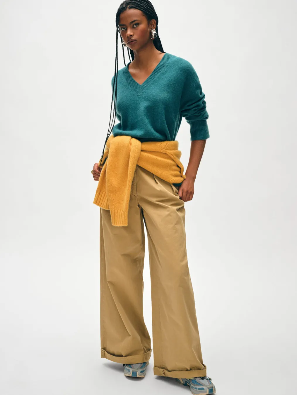 cashmere relaxed v neck