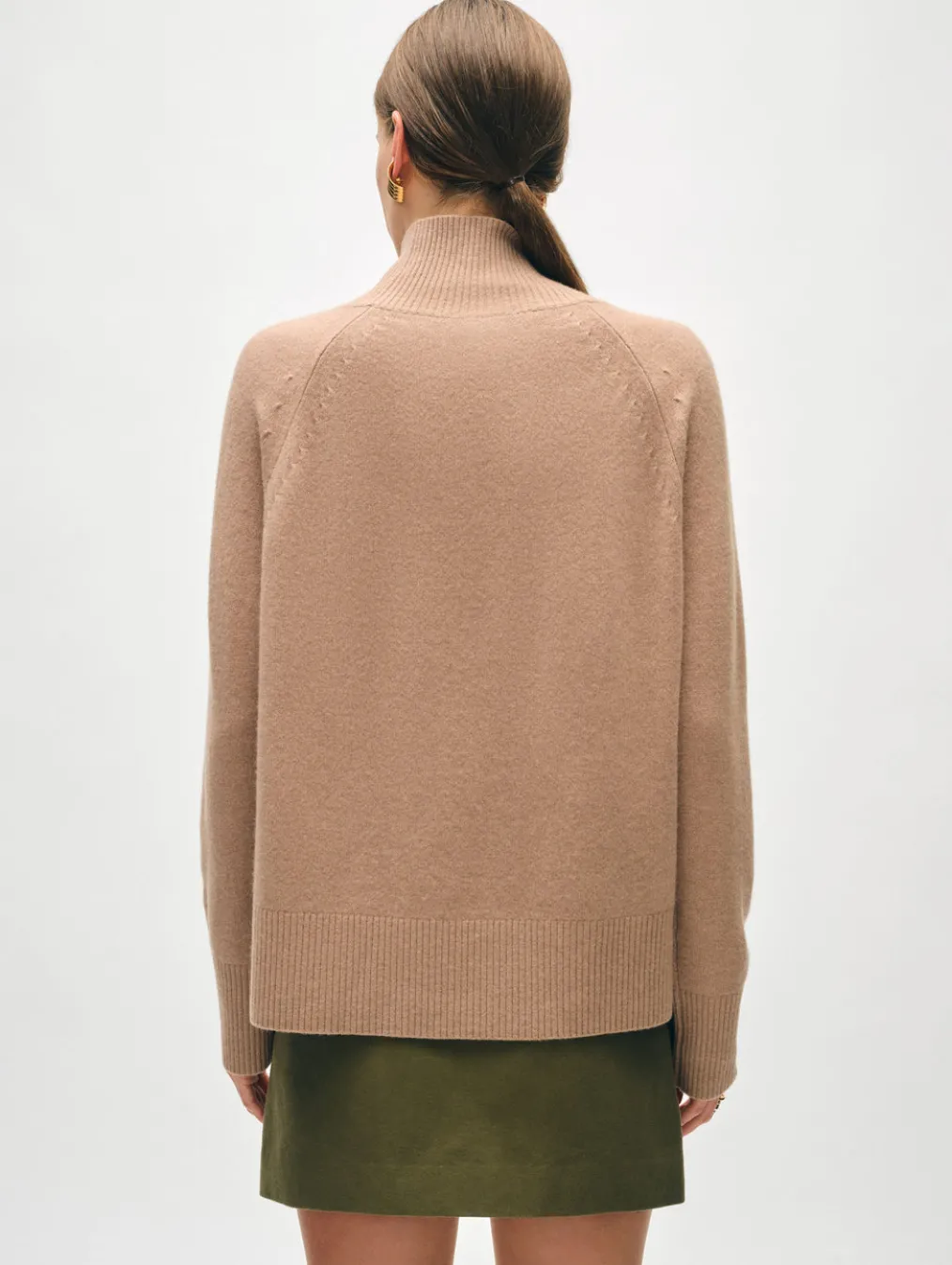 cashmere rib trim standneck