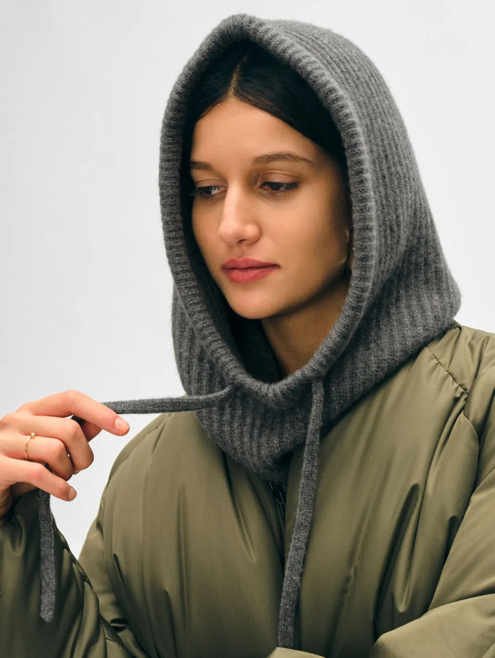 cashmere ribbed balaclava