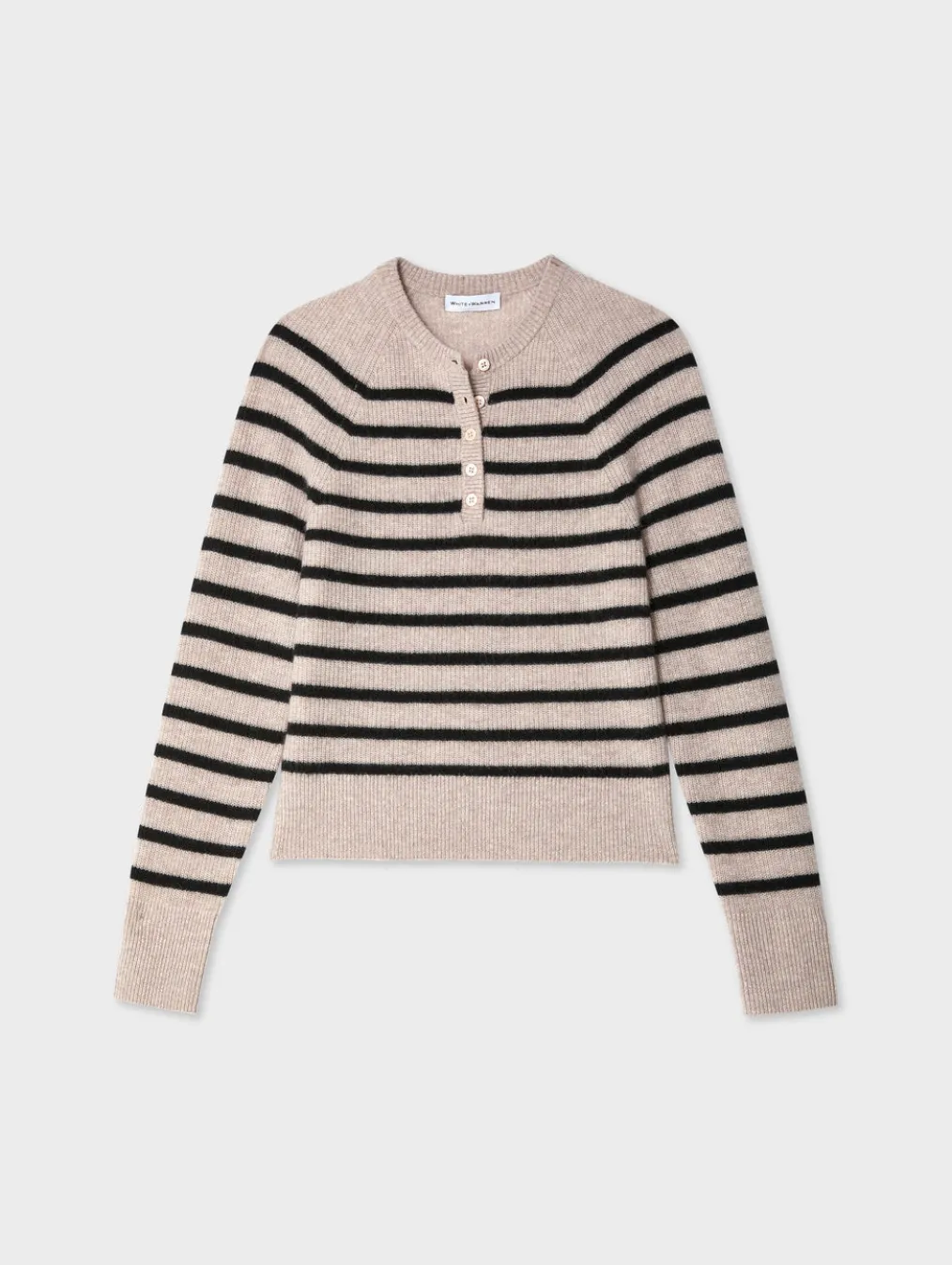 cashmere ribbed striped henley