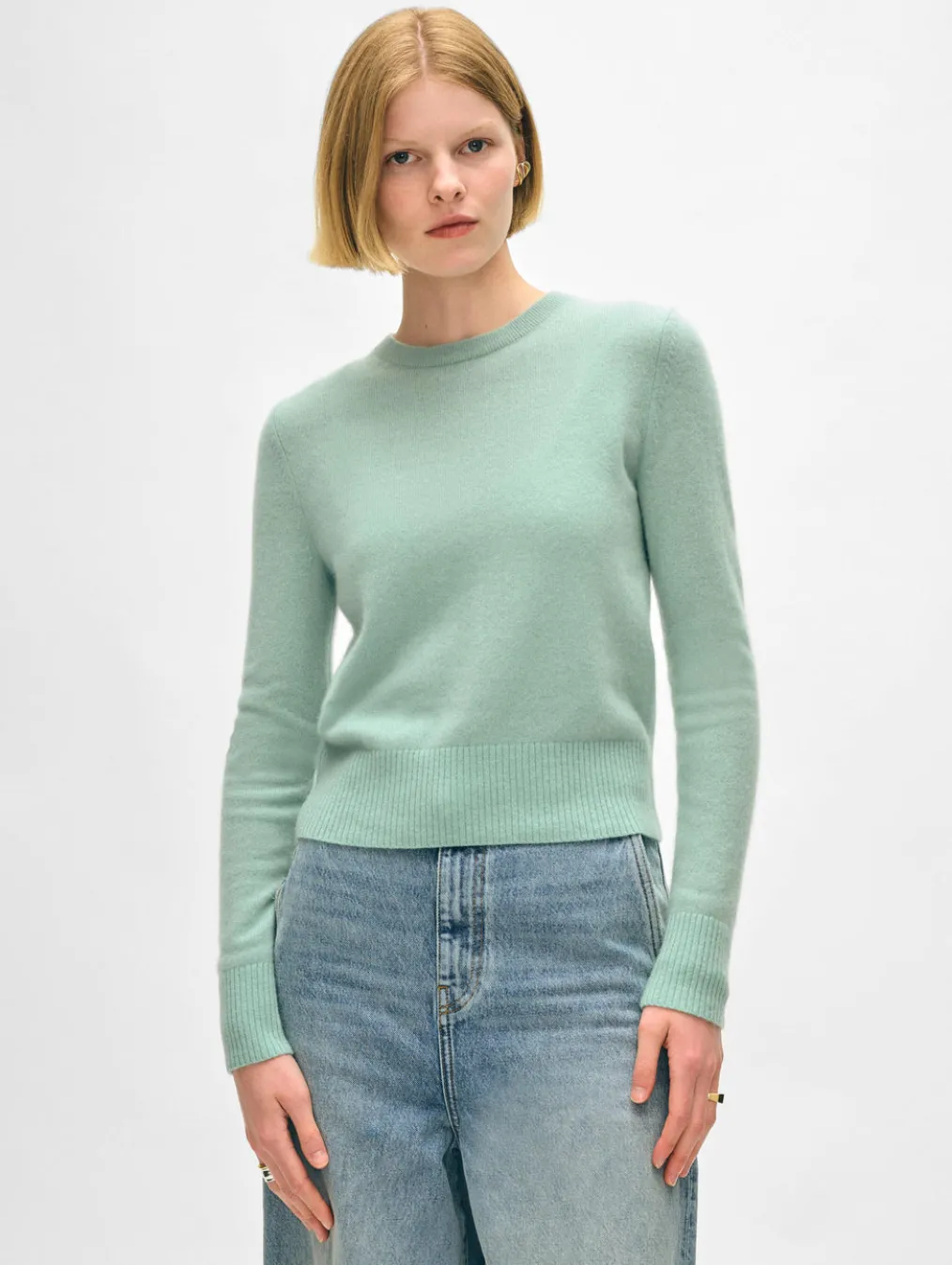 cashmere shrunken crewneck