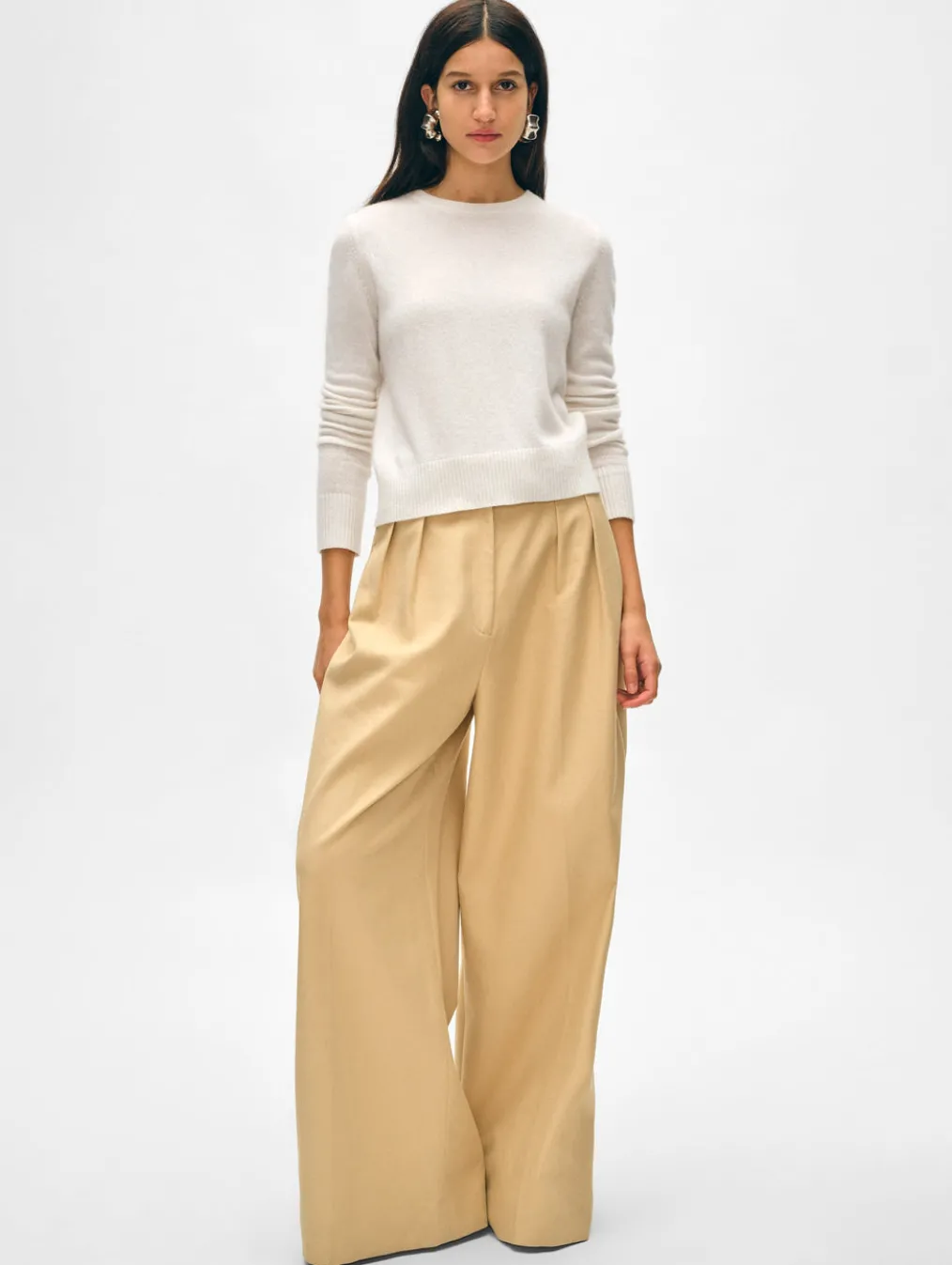 cashmere shrunken crewneck