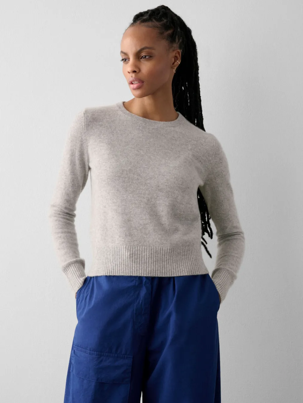 cashmere shrunken crewneck