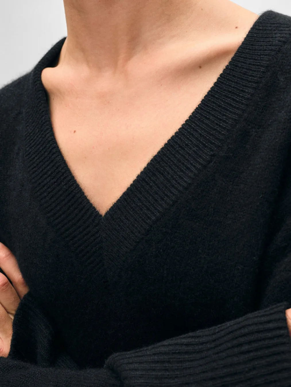 cashmere side slit v neck