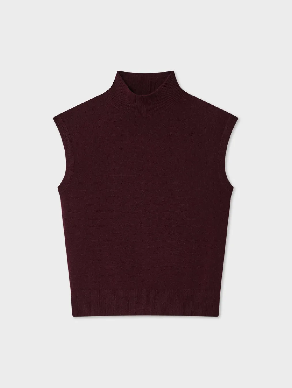 cashmere sleeveless mockneck