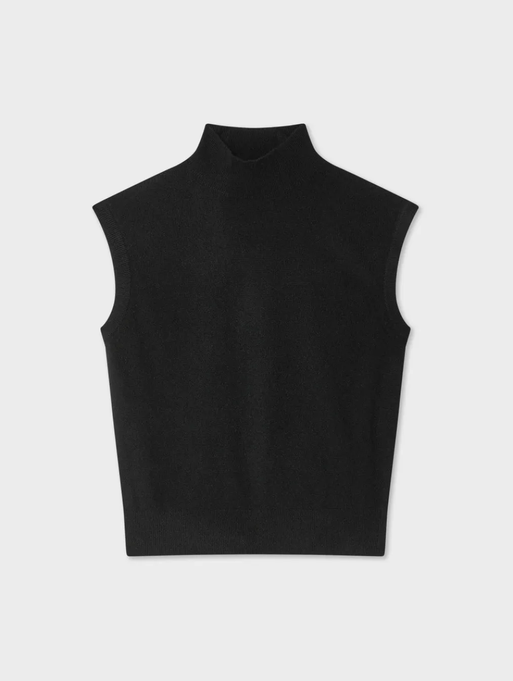 cashmere sleeveless mockneck