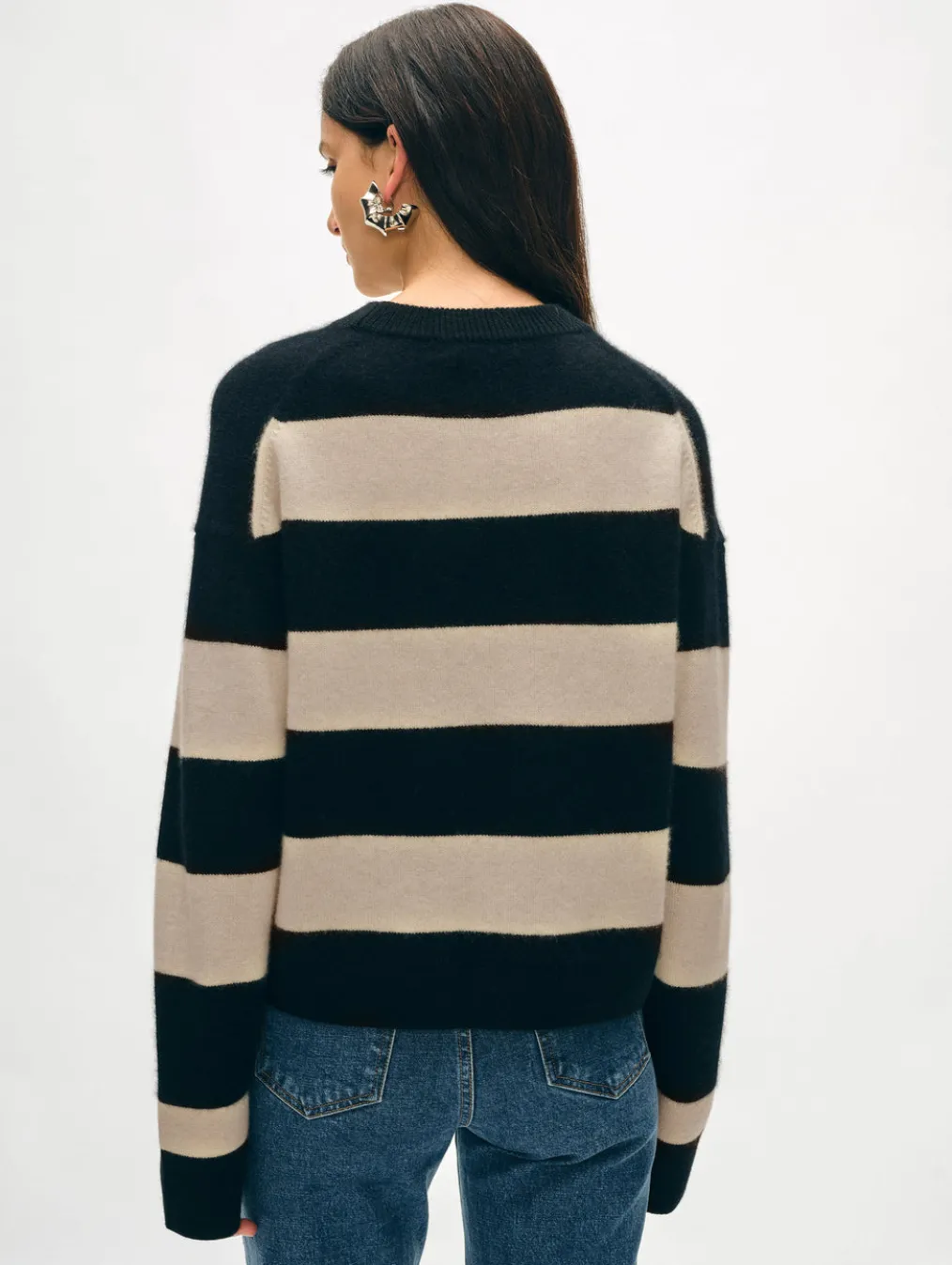 cashmere striped crewneck