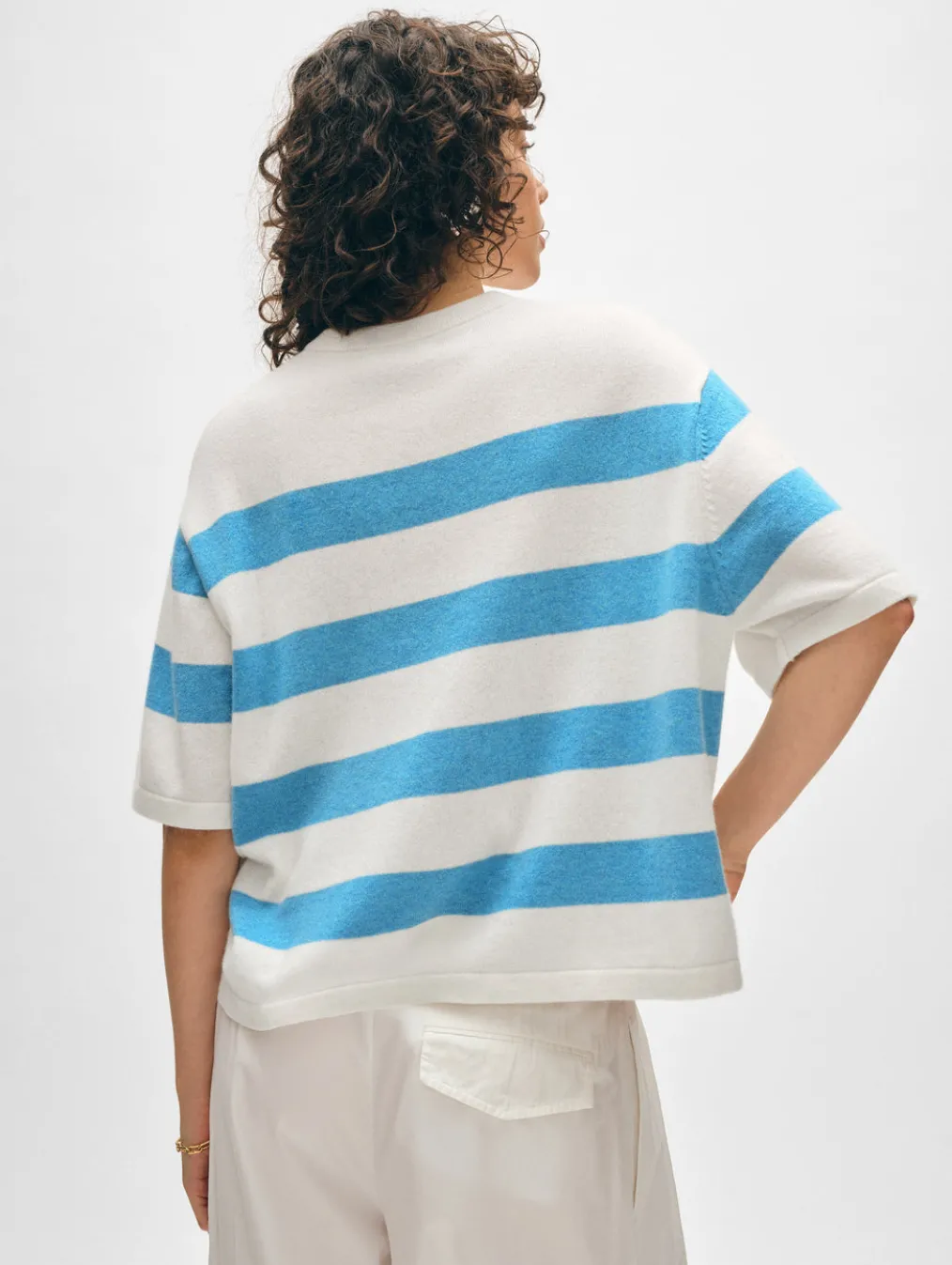cashmere striped easy tee