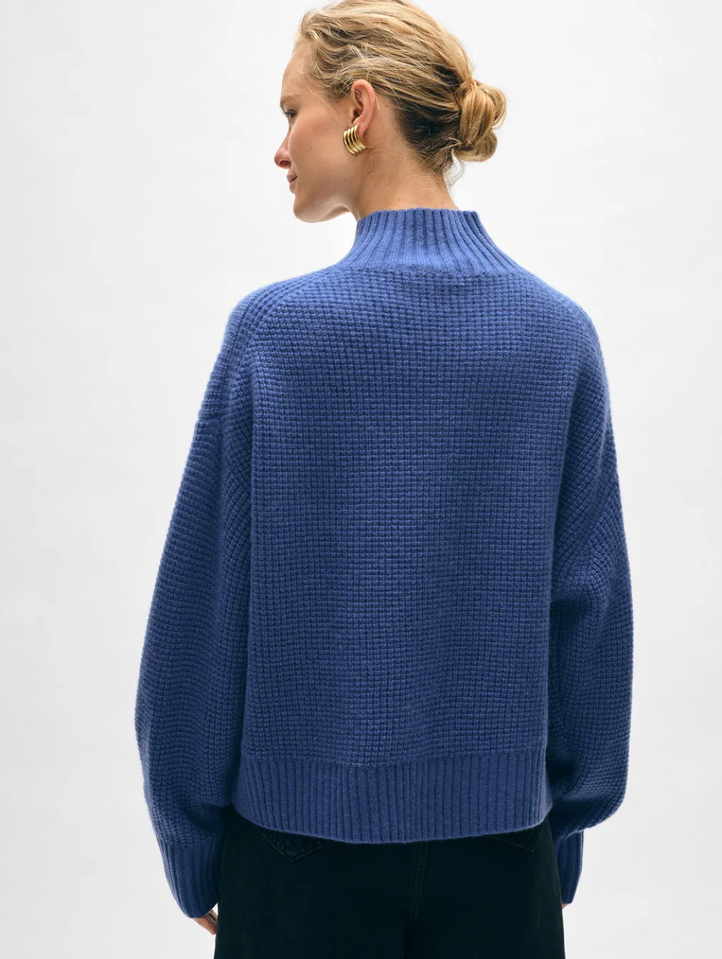 cashmere waffle standneck