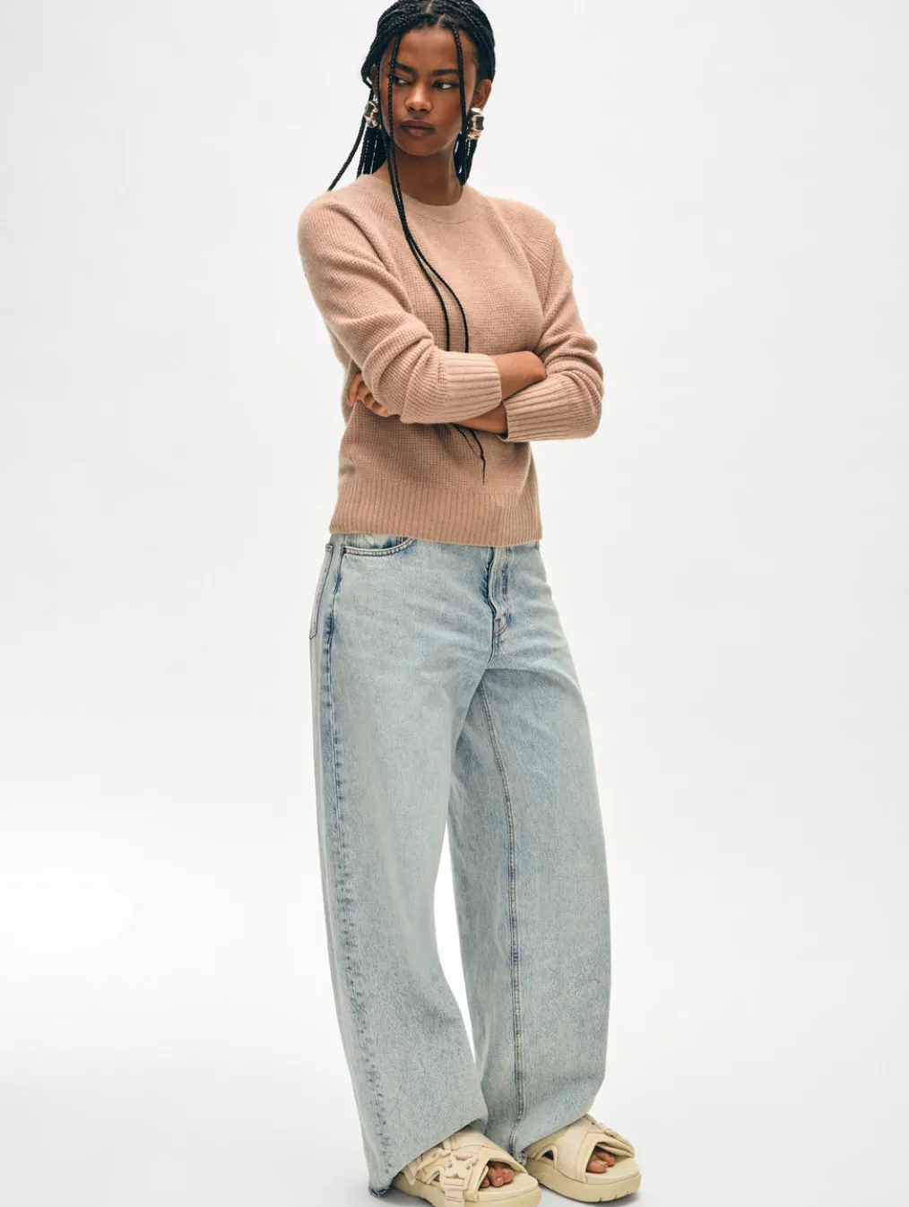 cashmere waffle sweatshirt