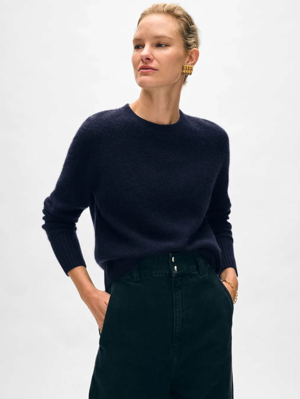 cashmere waffle sweatshirt