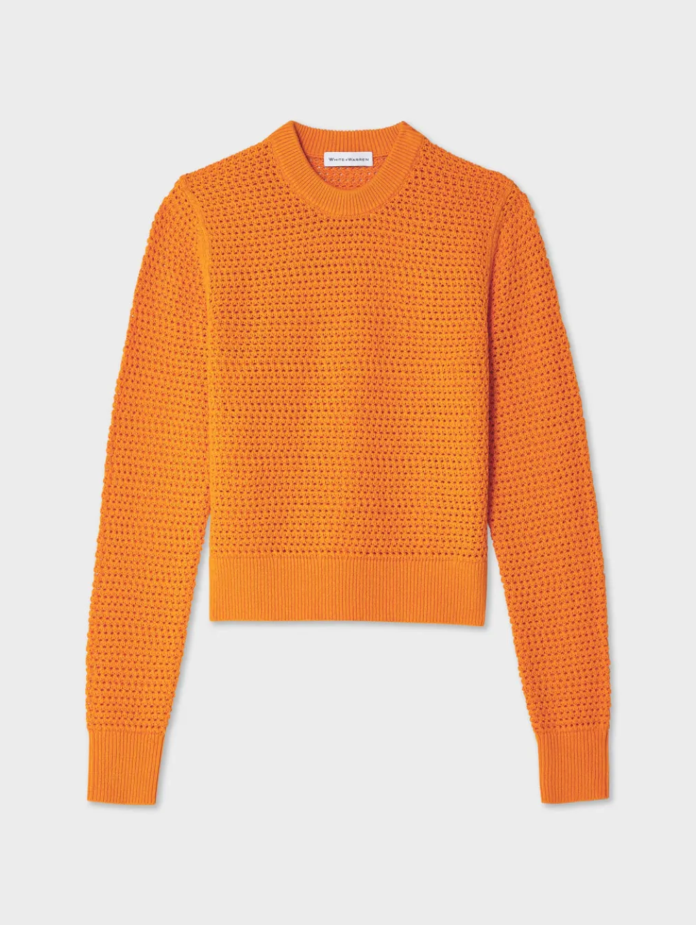 cotton blend mesh crewneck