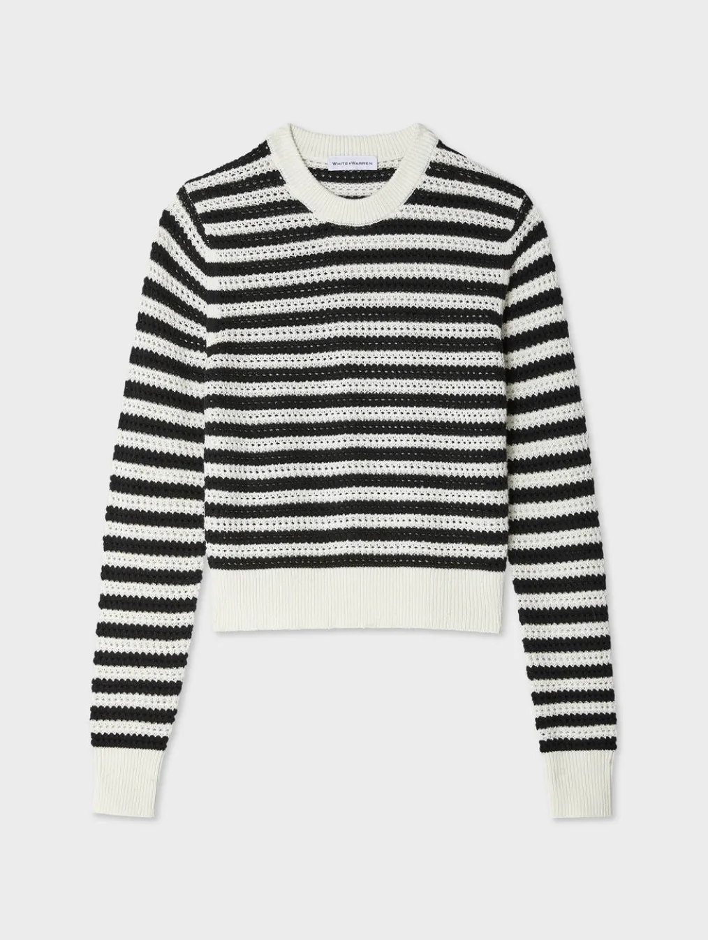 cotton blend mesh crewneck