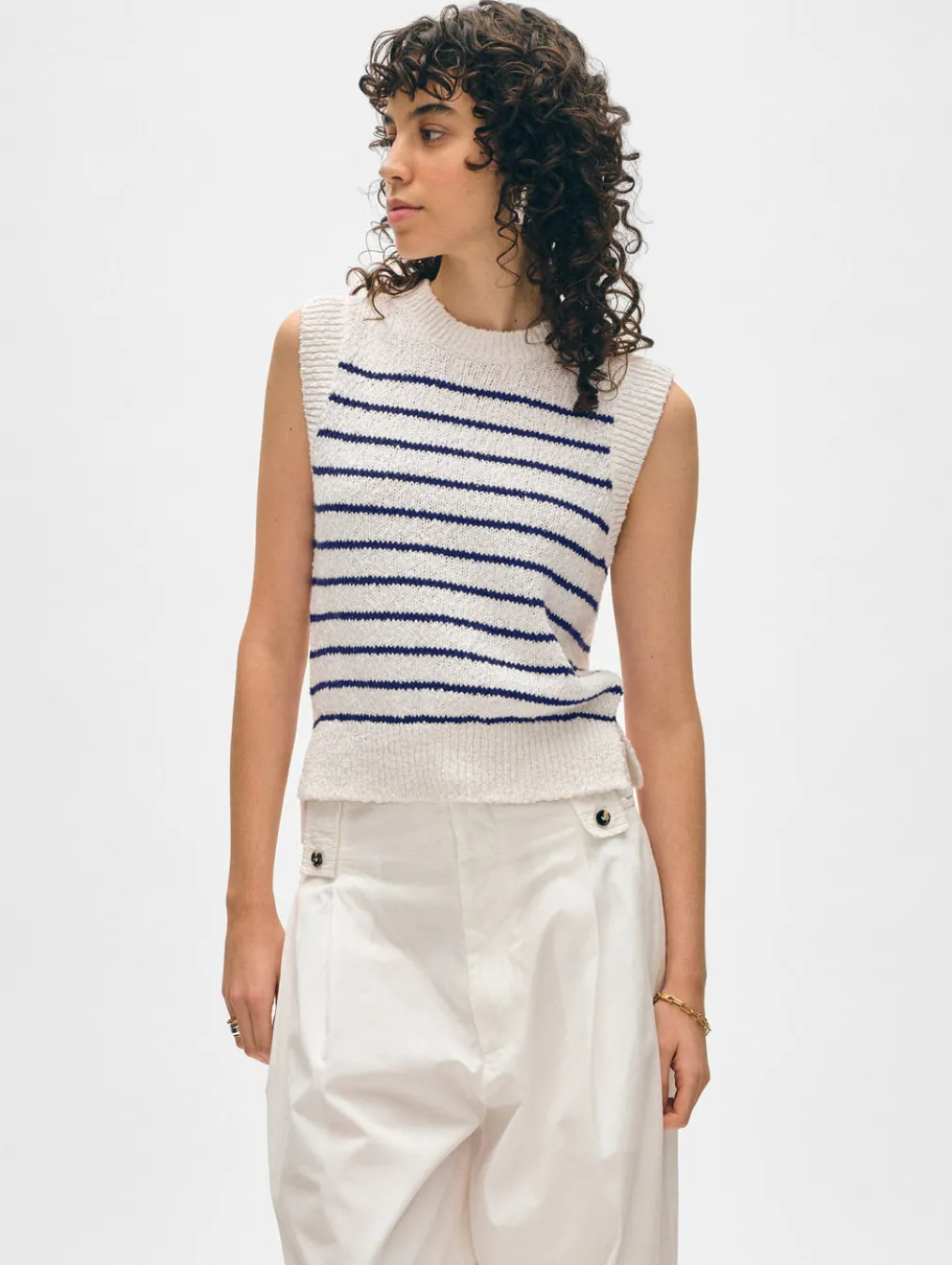 cotton slub rib trim tank