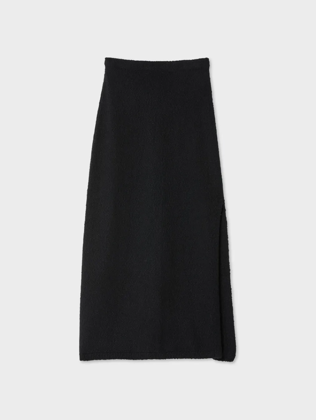 cotton slub side slit skirt