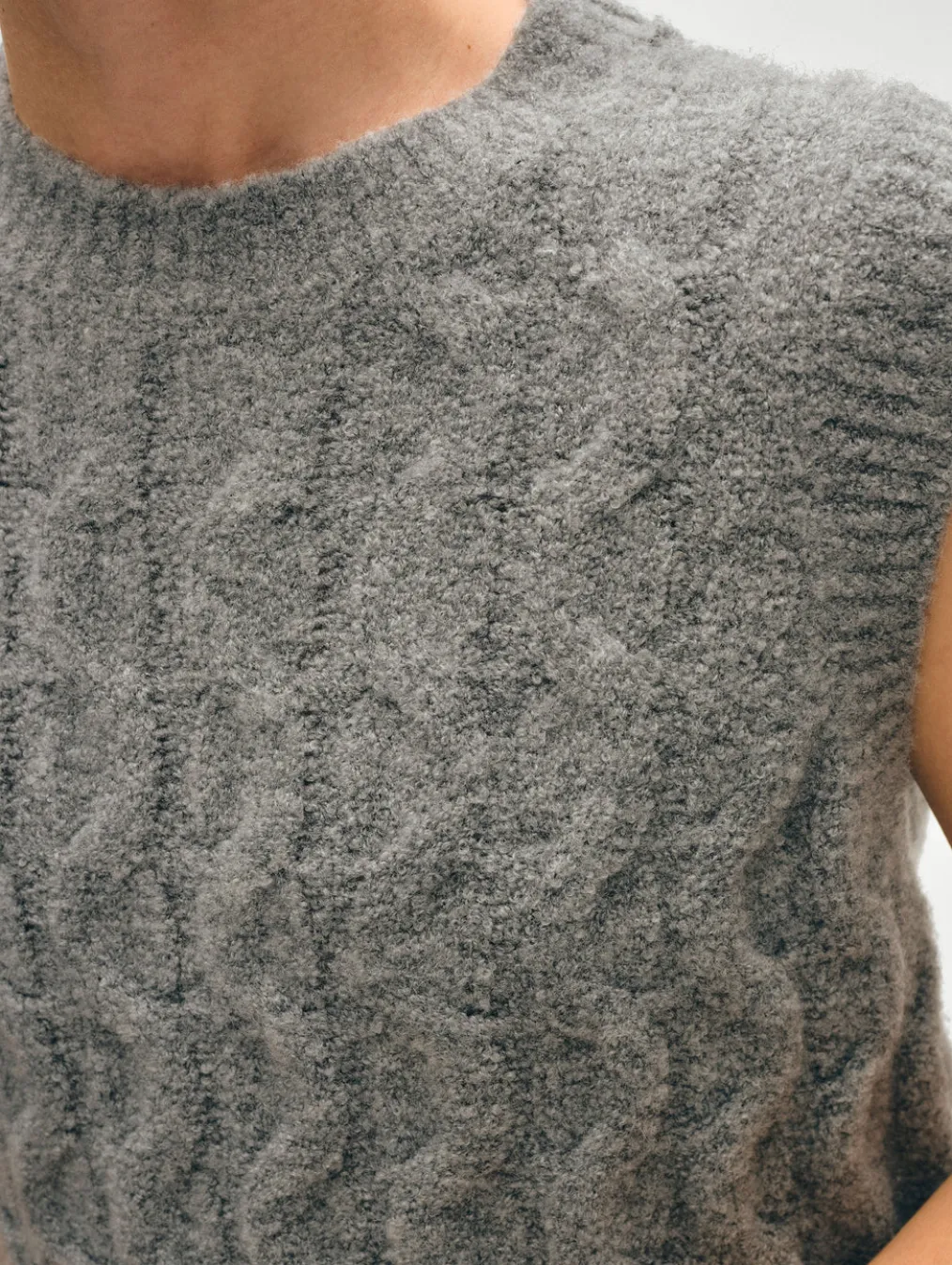 merino cashmere boucle cable vest