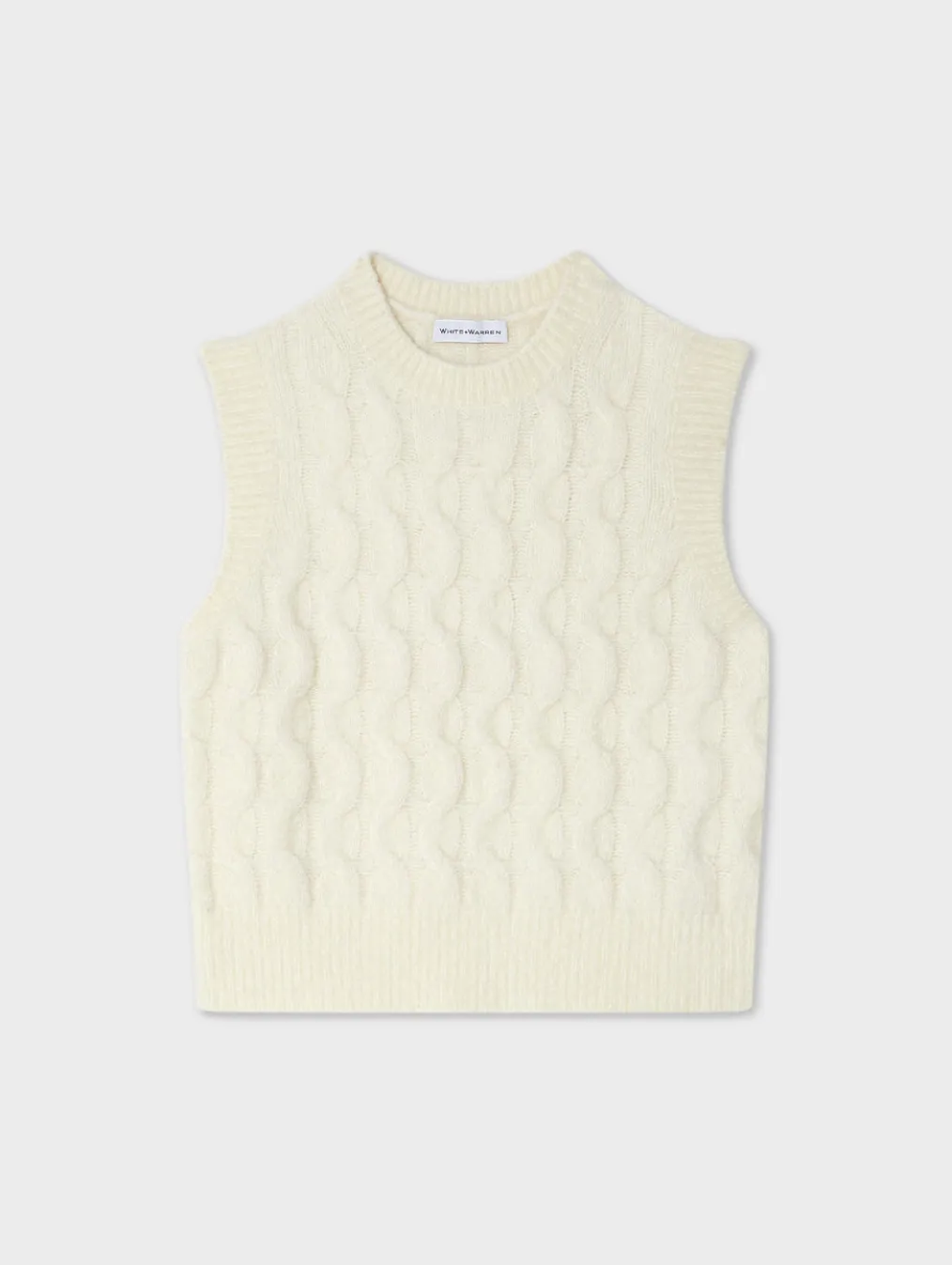 merino cashmere boucle cable vest