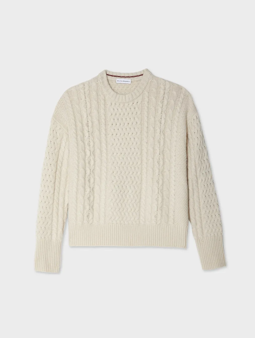 merino cashmere cable crewneck
