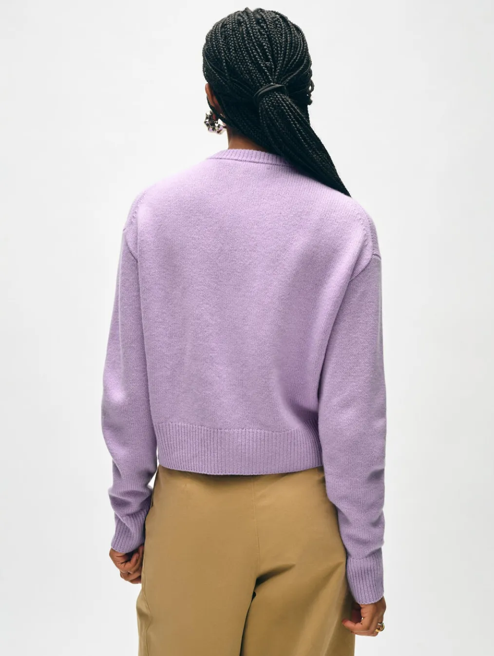 merino cashmere crewneck cardigan