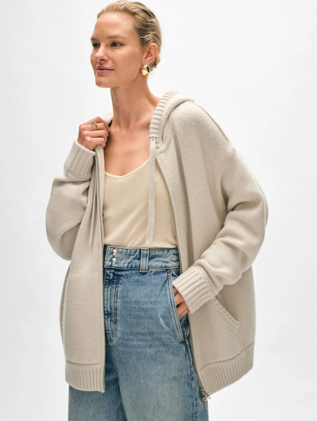 merino cashmere luxe boyfriend hoodie