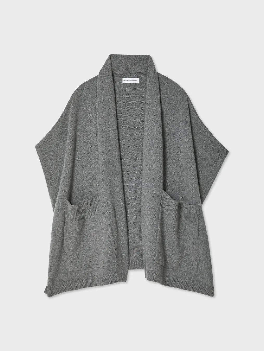 merino cashmere open poncho