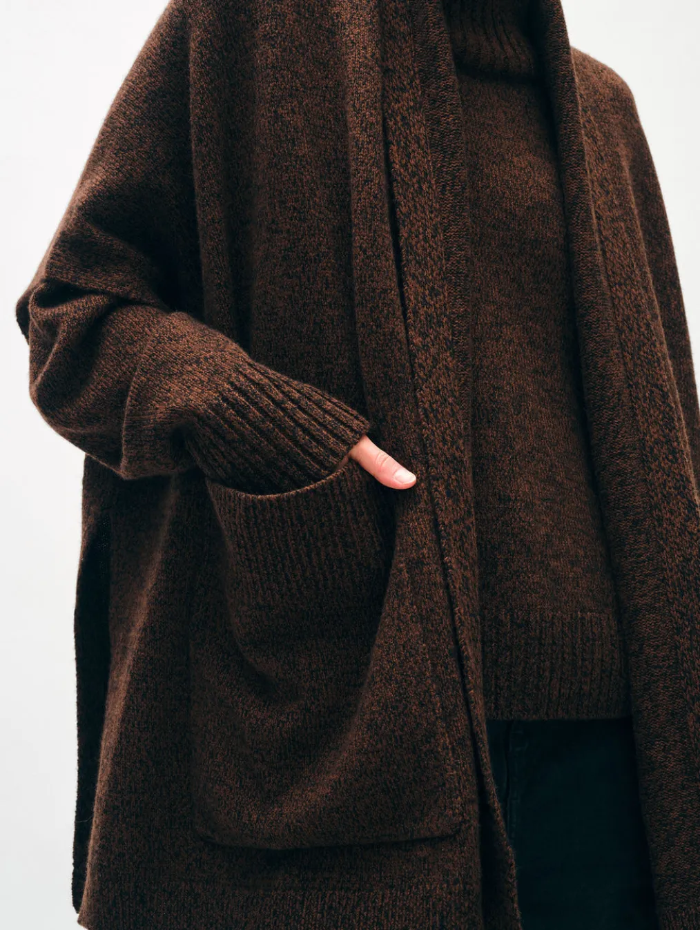 merino cashmere open poncho